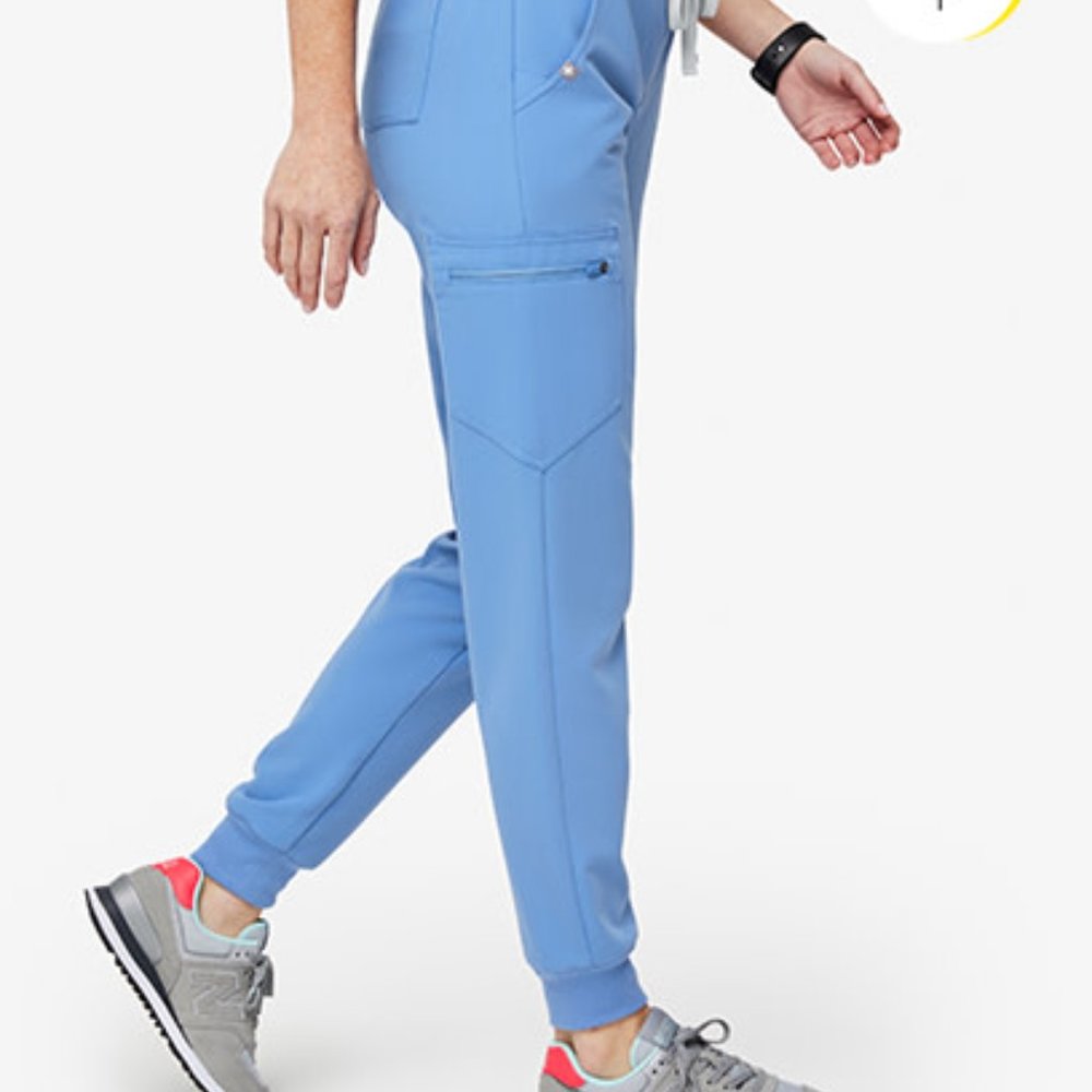 Figs High Waisted Zamora Scrub Pants in Ceil Blue